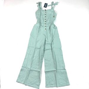 New ModCloth Every Waking Momentum Jumpsuit Linen Blend